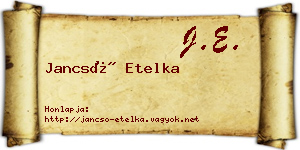 Jancsó Etelka névjegykártya